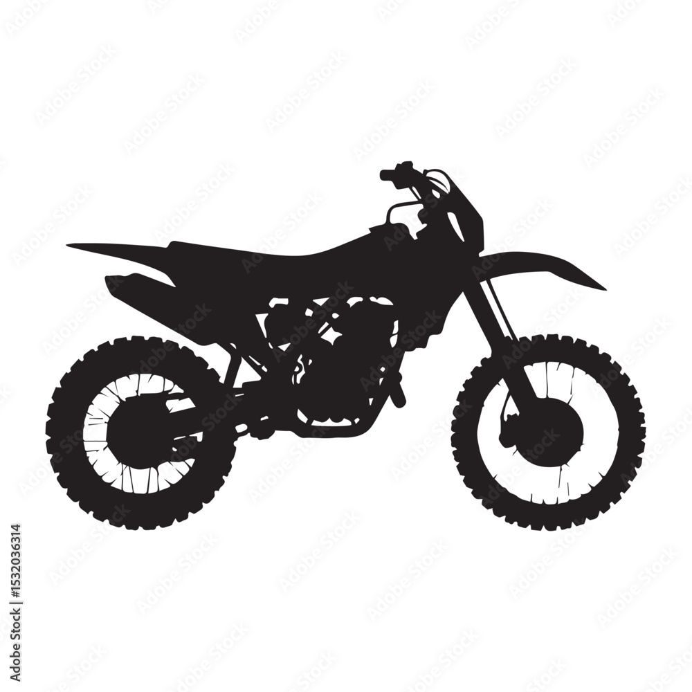 Fototapeta premium Black silhouette of a motocross dirt bike