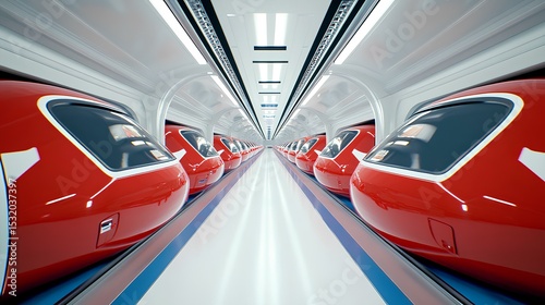 Robotics manufacturing automation in futuristic transit systems high-tech environment industrial viewpoint
