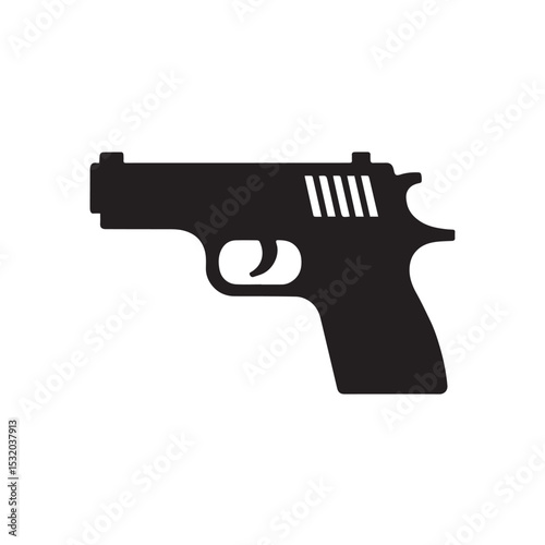 Black silhouette of a handgun semi automatic pistol