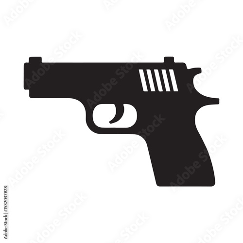 Black silhouette of a handgun pistol weapon icon