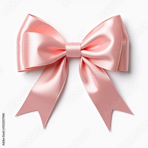  beautiful, soft pink satin bow, perfect for decorations or accessories.  

