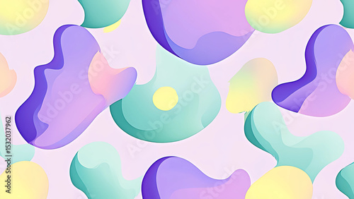 Abstract pastel background featuring fluid shapes in soft tones for modern design concepts