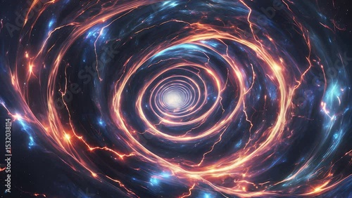 Cosmic Wormhole Gateway - Vibrant Space Travel Vortex