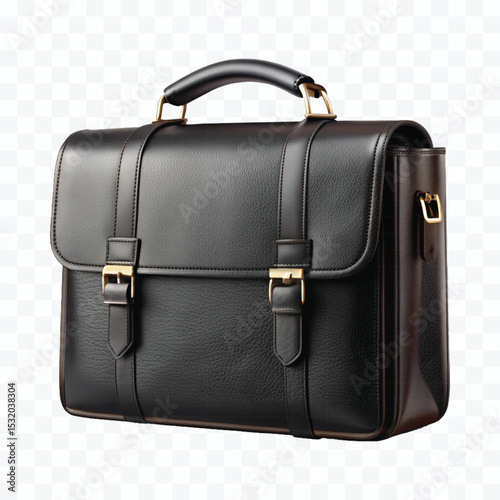 realistic 3d stylish office leather bag in different color style isolated on transparent background	
