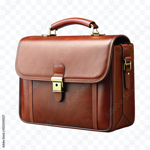 realistic 3d stylish office leather bag in different color style isolated on transparent background	
