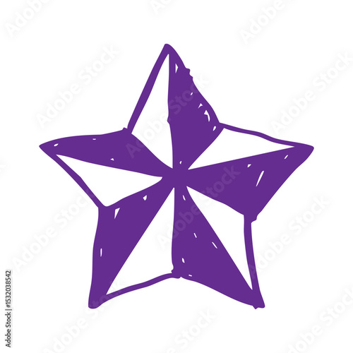 purple star 3d shape element