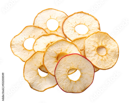 Dehydrated Apple Rings isolated on transparent background