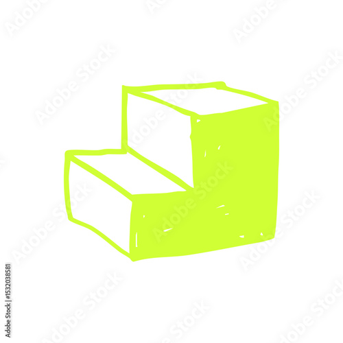 green cube 3d shape element