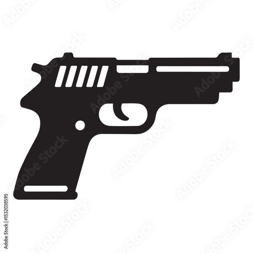 Black silhouette of a handgun semi automatic pistol