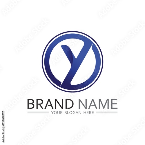 Abstract Y Vector Logo Design with Creative Shape and Typography for Visual Impact
