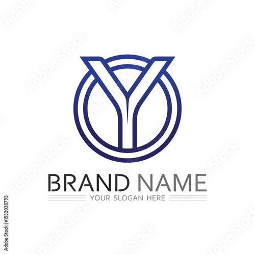 Contemporary Y Logo Design Featuring Monogram Style with Corporate Branding Elements
