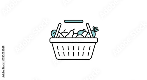 A fully packed shopping basket filled with fresh and healthy food.