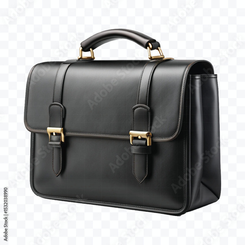 realistic 3d stylish office leather bag in different color style isolated on transparent background	
