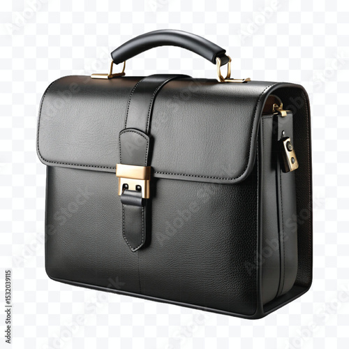 realistic 3d stylish office leather bag in different color style isolated on transparent background	
