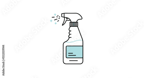 Spray bottle with cleaning solution.