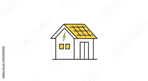 Solar-powered house: A sustainable home concept with solar panels.