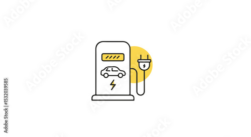 Electric car charging station icon.