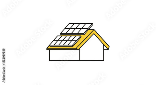 House with solar panels on the roof.