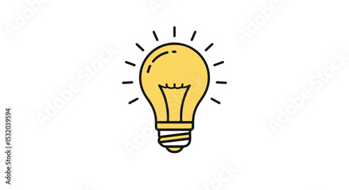Bright light bulb idea concept.