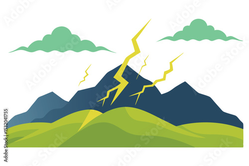 Lightning over hills