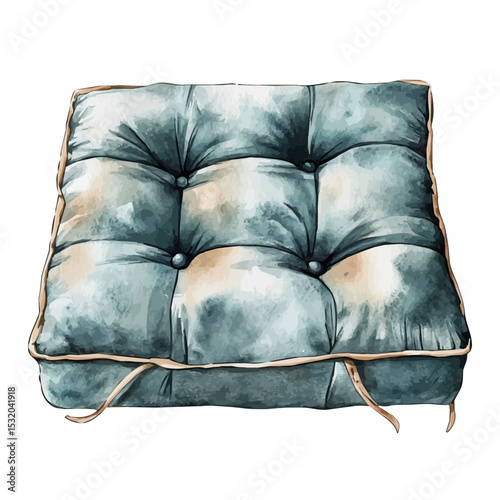 watercolor of Seat Cushion, vector, isolated on a white background.