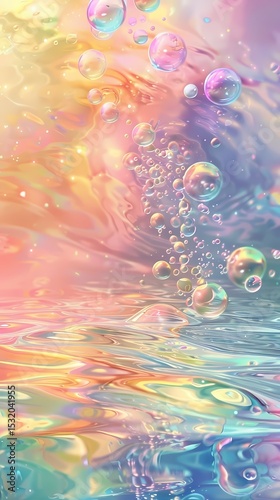 Rainbow-colored water drop ripple foam illustration poster background
