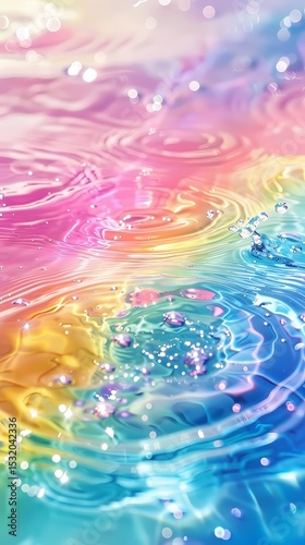 Rainbow-colored water drop ripple foam illustration poster background