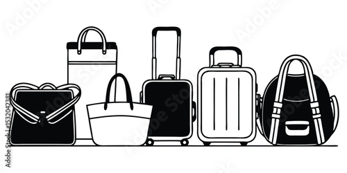 Diverse travel bags and suitcases collection for stylish journeys