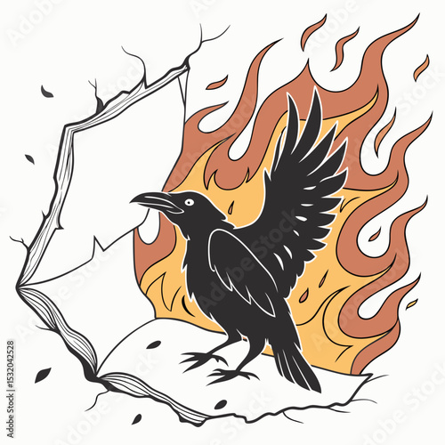 Fire Clipart with burning paper edges