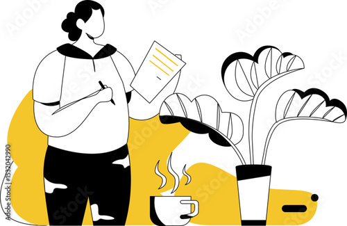 Cartoon hand-drawn flat business office character vector illustrations