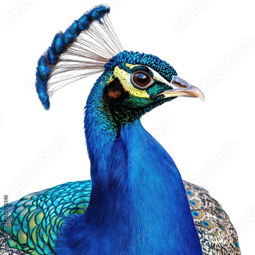 Peacock isolated on transparent background.