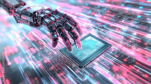 Robotics manufacturing automation futuristic technology integration in high-tech industry settings