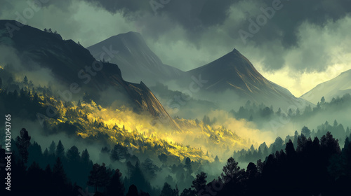 sunrise in the mountains