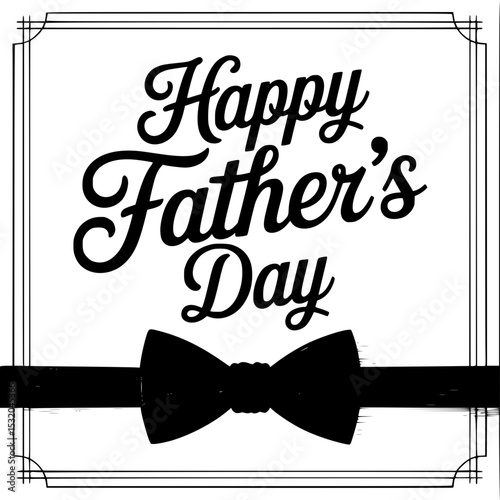 "Elegant Father's Day Greeting Card – Black Bow Tie Classic Design"