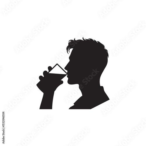 man drinking water from a glass