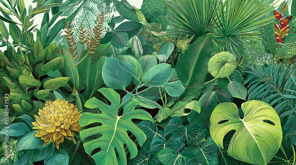 Tropical plants illustration Tropical plants illustration
