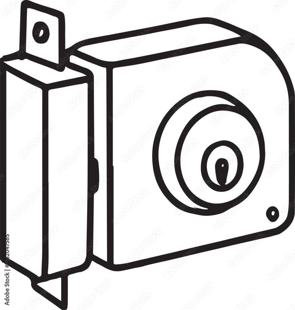 Metal Security Lock Isolated on White Background. Metal Security Lock Isolated on White Background.
