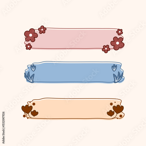 floral banner set