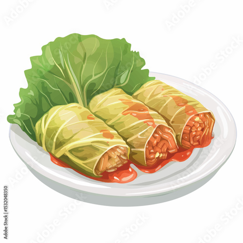 meat, food, vegetable, cabbage, illustration, ingredient, vector, plate, cereals, gourmet, tasty, vector image, healthy, sliced, meal, eating, cuisine, restaurant, cooked, cartoon, green, glass, 