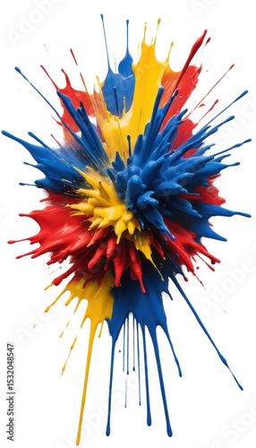 Colorful paint splashes form vibrant floral illustrations on a white background, capturing the beauty of nature's bloom