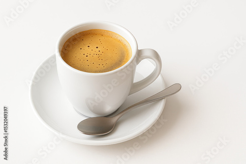 White Coffee Cup on White Isolated Background.