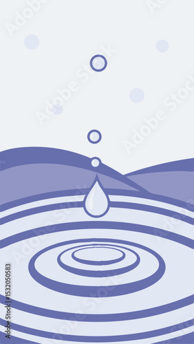 Artistic depiction of a water drop creating ripples with minimalist style design