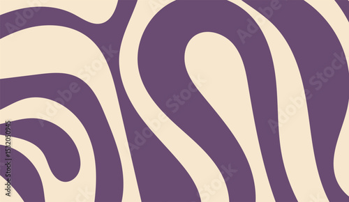Stylish Abstract Purple and Beige Wavy Background with Organic Fluid Lines for Modern Design Projects and Creative Visuals, Ideal for Wallpapers and Templates