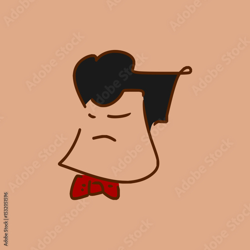Stylized Minimalist Man with Bow Tie and Slick Hair