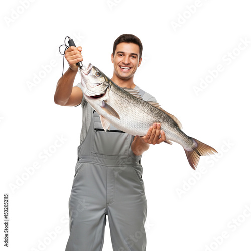 Proud Fisherman Displaying a Large Catch of Fish