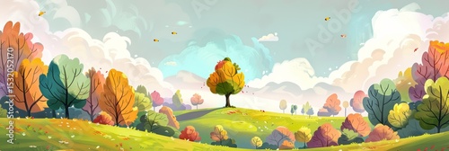 spring landscape with flowers