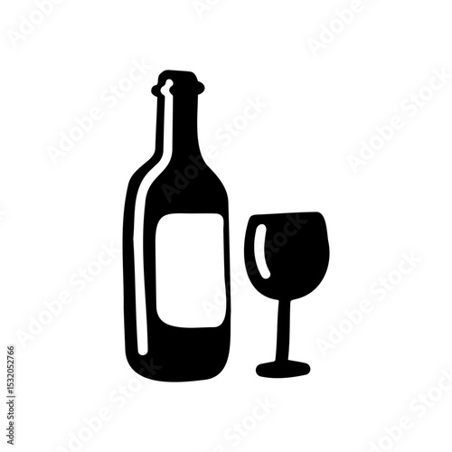 Wine glass icon isolated on white background.