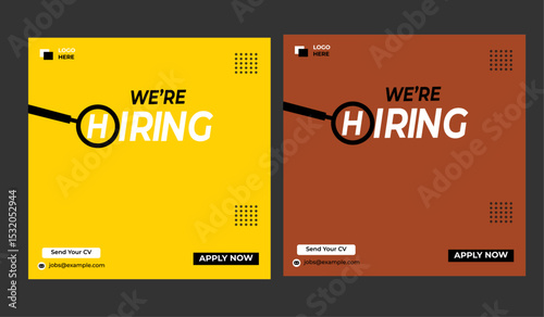 Modern design of we are hiring vector. 