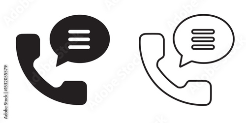 Modern phone icon design featuring speech bubbles for communication solutions