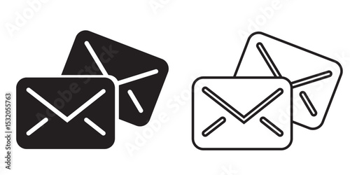 Set of two envelope icons in contrasting styles, perfect for digital design and communication projects